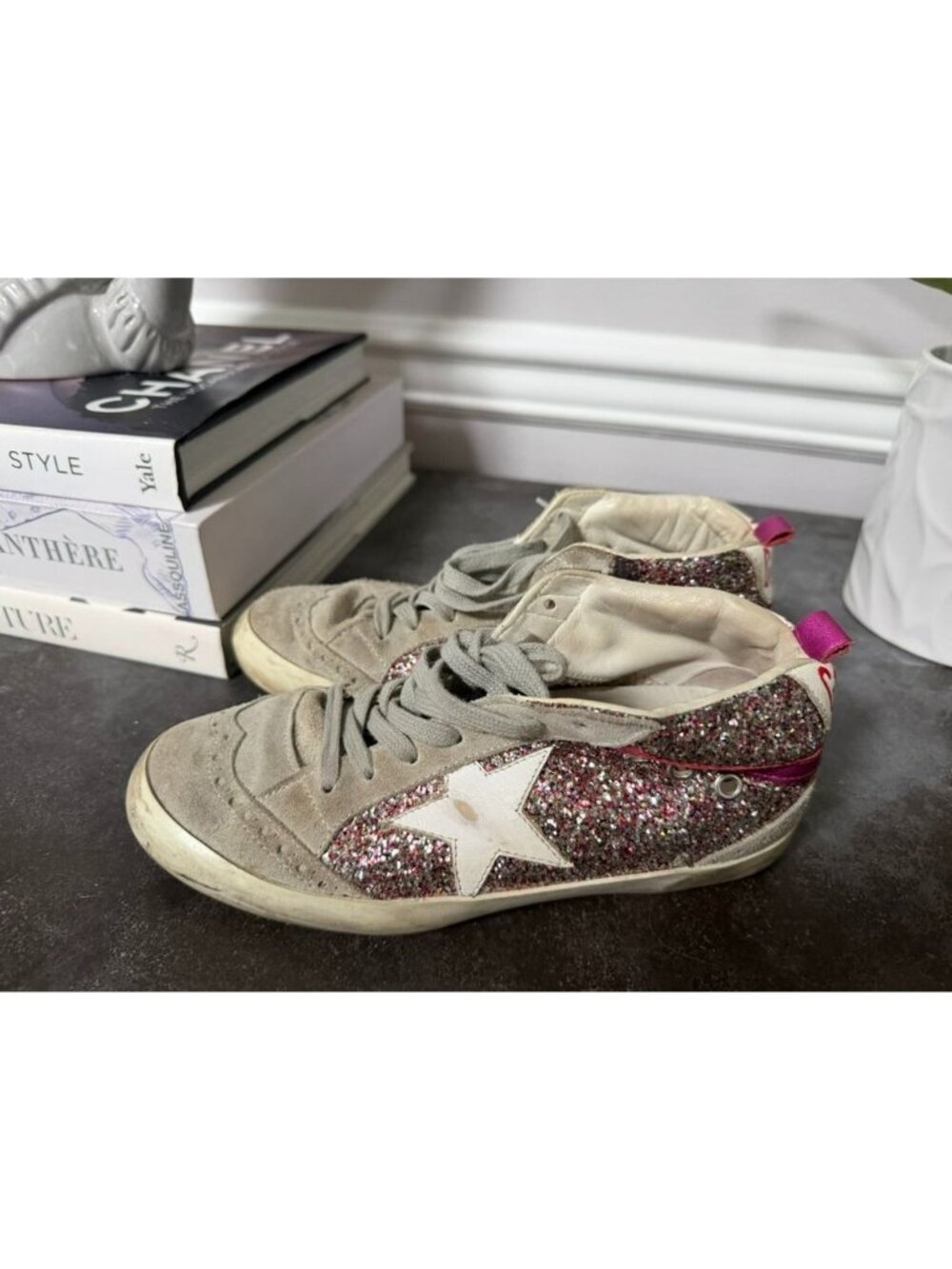 Golden Goose Women's Mid Star Glitter Mid Top Sneakers 37